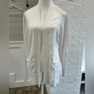 Karen Scott Off White Long‎ Sleeve Soft Open Front Cardigan Sweater Large
